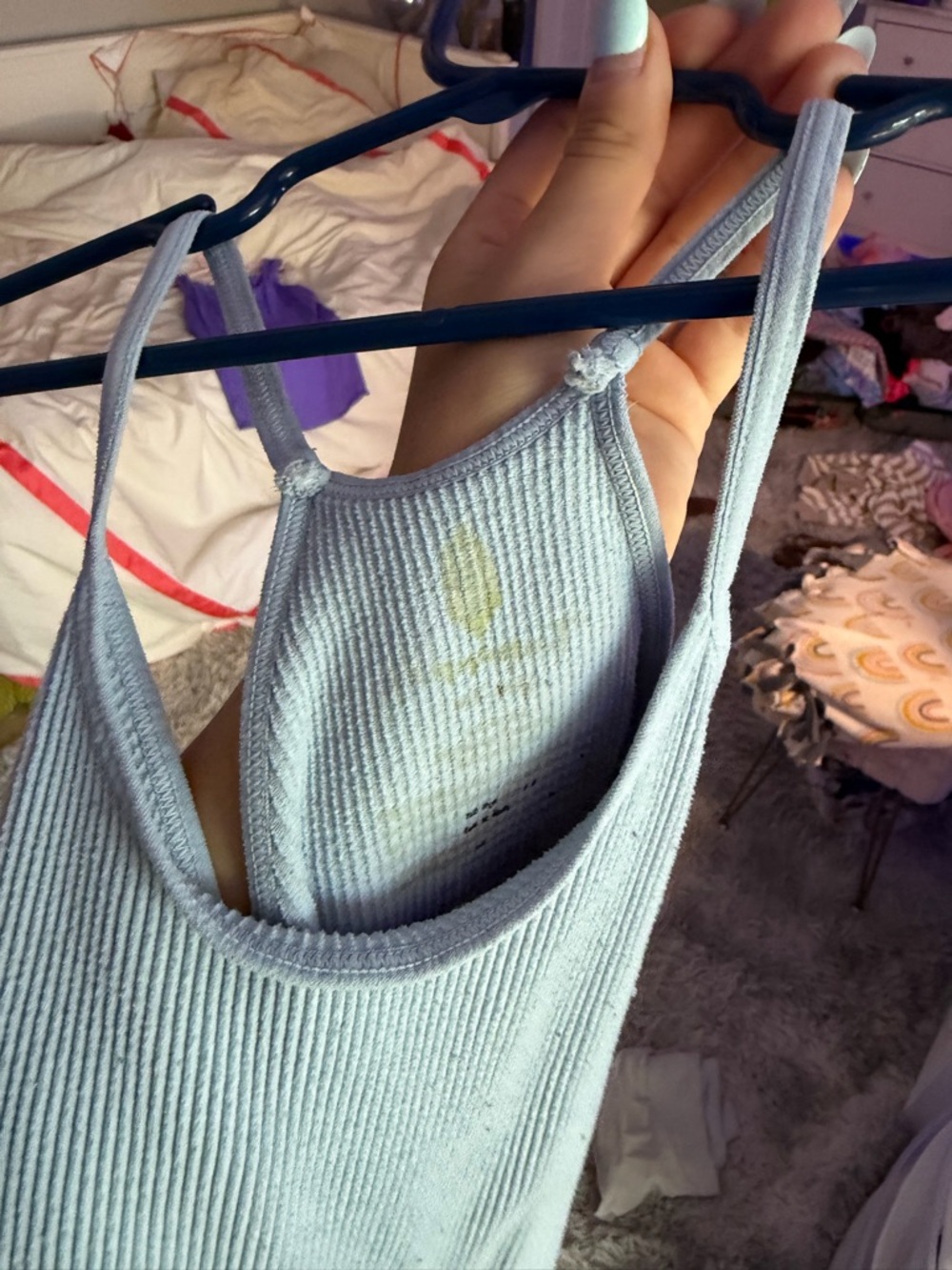 Free People Ribbed Sky Blue Racerback Tank - Picture 2 of 2
